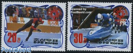 Delcampe - Korea, North 1984 Olympic Winter Winners 2v, Mint NH, Sport - (Bob) Sleigh Sports - Olympic Winter Games - Skating - Invierno