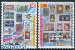 Delcampe - Liechtenstein 2002 90 Years Stamps 2v, Mint NH, History - Kings & Queens (Royalty) - Philately - Stamps On Stamps - Neufs