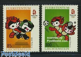 Delcampe - Liechtenstein 2008 Olympic Games Beijing 2v, Mint NH, Sport - Football - Olympic Games - Neufs