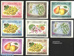 Delcampe - Afghanistan 1962 Red Croissant 8v Imperforated, Mint NH, Health - Nature - Red Cross - Flowers & Plants - Fruit - Croix-Rouge
