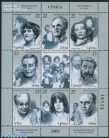 Delcampe - Serbia 2009 Famous Actors 8v M/s, Mint NH, Performance Art - Theatre - Theatre
