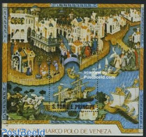 Delcampe - Sao Tome/Principe 1982 Marco Polo S/s, Mint NH, History - Transport - Explorers - Ships And Boats - Explorateurs