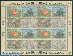 Delcampe - United Nations, New York 1996 Endangered Flora M/s, Mint NH, Nature - Cacti - Flowers & Plants - Cactus