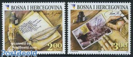 Delcampe - Bosnia Herzegovina 2008 Europa, Letter Writing 2v, Mint NH, History - Europa (cept) - Post - Stamps On Stamps - Art - .. - Poste