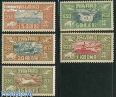 Delcampe - Iceland 1930 1000 Years Allthing 5v, Mint NH, Nature - Transport - Animals (others & Mixed) - Birds - Water, Dams & Fa.. - Neufs