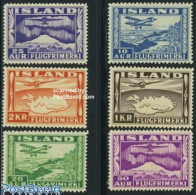Delcampe - Iceland 1934 Airmail 6v, Mint NH, Transport - Various - Aircraft & Aviation - Maps - Neufs