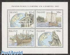 Delcampe - Iceland 2000 Discovery Of America S/s, Mint NH, History - Transport - Various - Explorers - History - Ships And Boats .. - Neufs
