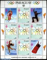 Delcampe - Paraguay 1984 Olympic Winter Games M/s, Mint NH, Sport - (Bob) Sleigh Sports - Olympic Winter Games - Skiing - Invierno