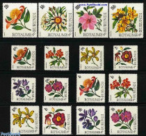 Delcampe - Burundi 1966 Flowers 16v, Mint NH, Nature - Flowers & Plants - Orchids - Autres & Non Classés