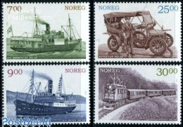 Delcampe - Norway 2008 Communication, Transport 4v, Mint NH, Transport - Automobiles - Railways - Ships And Boats - Ungebraucht