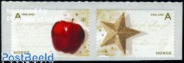 Delcampe - Norway 2009 Christmas 2v S-a, Mint NH, Nature - Religion - Fruit - Christmas - Ungebraucht