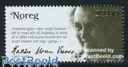 Delcampe - Norway 2007 Halldis Moren Vesaas 1v, Mint NH, Art - Authors - Handwriting And Autographs - Ungebraucht