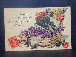 Delcampe - 1696 THEME  . D'AMIENS JE VOUS ENVOIE MES VOEUX ET CES FLEURS . OBLITEREE - Blumen