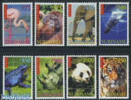 Delcampe - Suriname, Republic 1999 Endangered Animals 8v, Mint NH, Nature - Animals (others & Mixed) - Birds - Cat Family - Eleph.. - Surinam