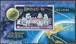 Delcampe - Hungary 1971 Apollo 14 S/s, Mint NH, Transport - Space Exploration - Ungebraucht
