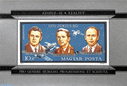 Delcampe - Hungary 1971 Soyuz 11 S/s, Mint NH, Transport - Space Exploration - Ungebraucht