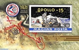 Delcampe - Hungary 1972 Apollo 15 S/s, Mint NH, Transport - Space Exploration - Ungebraucht