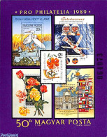Delcampe - Hungary 1989 Pro Philately S/s, Mint NH, Nature - Transport - Birds - Flowers & Plants - Stamps On Stamps - Space Expl.. - Ungebraucht