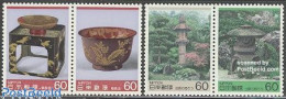 Delcampe - Japan 1985 Tradional Handicrafts 2x2v [:], Mint NH, Nature - Gardens - Art - Art & Antique Objects - Handicrafts - Unused Stamps