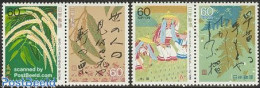 Delcampe - Japan 1987 Oku No Hosomichi 2x2v [:], Mint NH, Art - East Asian Art - Paintings - Unused Stamps