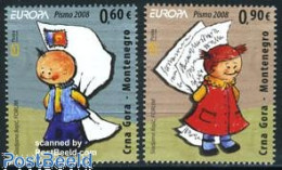 Delcampe - Montenegro 2008 Europa, The Letter 2v, Mint NH, History - Europa (cept) - Post - Poste