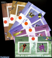 Delcampe - Congo Dem. Republic, (zaire) 1996 Olympic Winter Games 6 S/s, Mint NH, Sport - Transport - (Bob) Sleigh Sports - Ice H.. - Invierno