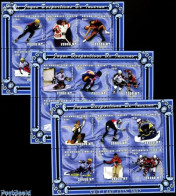 Delcampe - Mozambique 2001 Olympic Winter Games 18v (3 M/s), Mint NH, Sport - (Bob) Sleigh Sports - Ice Hockey - Olympic Winter G.. - Invierno