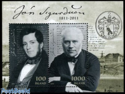 Delcampe - Iceland 2011 Jon Sigurdsson S/s, Mint NH, Art - Authors - Handwriting And Autographs - Neufs