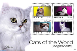 Delcampe - Nevis 2011 Cats 4v M/s, Mint NH, Nature - Cats - St.Kitts-et-Nevis ( 1983-...)