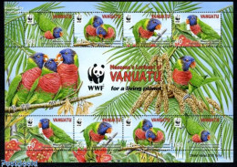 Delcampe - Vanuatu 2011 WWF, Lorikeet M/s (with 2 Sets), Mint NH, Nature - Birds - Parrots - World Wildlife Fund (WWF) - Vanuatu (1980-...)