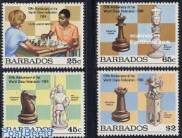 Delcampe - Barbados 1984 Chess Association 4v, Mint NH, Sport - Chess - Echecs