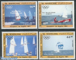 Delcampe - Mauritania 1984 Olympic Winners Los Angeles 4v, Mint NH, Sport - Transport - Olympic Games - Sailing - Ships And Boats - Vela