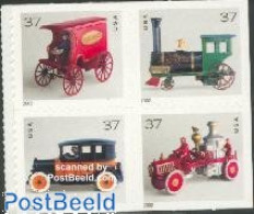 Delcampe - United States Of America 2003 Toys 4v S-a From Booklet, Mint NH, Transport - Various - Automobiles - Fire Fighters & P.. - Ongebruikt