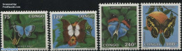 Delcampe - Congo Republic 1991 Butterflies 4v, Mint NH, Nature - Butterflies - Autres & Non Classés