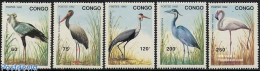 Delcampe - Congo Republic 1992 Birds 5v, Mint NH, Nature - Birds - Flamingo - Autres & Non Classés