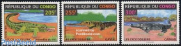 Delcampe - Congo Republic 1996 Crocodiles 3v, Mint NH, Nature - Crocodiles - Reptiles - Autres & Non Classés