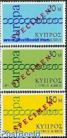 Delcampe - Cyprus 1971 Europa CEPT 3v SPECIMEN, Mint NH, History - Europa (cept) - Neufs