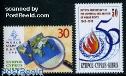 Delcampe - Cyprus 1998 Stamp Day, Human Rights 2v, Mint NH, History - Human Rights - Stamp Day - Stamps On Stamps - Neufs