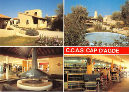 Delcampe - Village De Vacances CCAS CAP D AGDE Le Village Bungalow Les Jardins La Cheminee Le Bar 2(scan Recto-verso) MA1007 - Agde