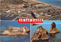 Delcampe - LE CAP D AGDE Le Centre Helio Marin Le Fort Brescou Les Rochers Des Deux Freres 28(scan Recto-verso) MA1033 - Agde