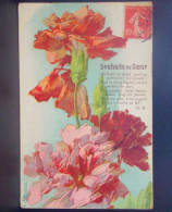 Delcampe - 1698 THEME  . SOUHAITS DU COEUR . OEILLETS AU DOUX PARFUM .. - Blumen