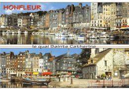 Delcampe - HONFLEUR Le Vieux Bassin Les Facades Typiques Du Quai Sainte Catherine Et La Lieutenance 11(scan Recto-verso) MA1063 - Honfleur