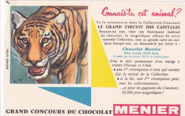 Delcampe - BUV-0396 French Advertising Blotter – Menier – Do You Know This Animal? – Tiger - Accumulators