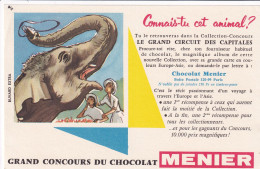 Delcampe - BUV-0395 Advertising Blotter – Menier – Do You Know This Animal? – Elephant - Accumulators