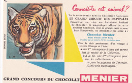 Delcampe - BUV-0402 French Advertising Blotter – Menier – Do You Know This Animal? – Tiger - Accumulators