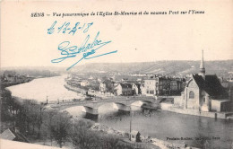 Delcampe - SENS Vue Vue Panoramique De L Eglise St Maurice Et Du Nouveau Pont Sur L Yonne 13(scan Recto-verso) MA1088 - Sens
