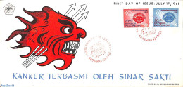 Delcampe - Indonesia 1965 Anti Cancer Campaign 2v, First Day Cover, Health - Health - Indonesien