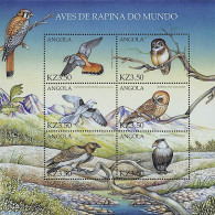 Delcampe - Angola 2000 Birds Of Prey 6v M/s, Falco Sparverius, Mint NH, Nature - Birds - Birds Of Prey - Owls - Angola
