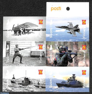Delcampe - Finland 2018 Defense Forces 6v S-a In Booklet, Mint NH, History - Transport - Militarism - Stamp Booklets - Aircraft &.. - Neufs
