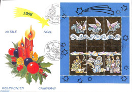 Delcampe - Vatican 1988 Christmas S/s, First Day Cover, Religion - Christmas - Lettres & Documents